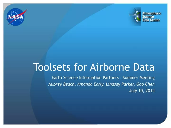 toolsets for airborne data