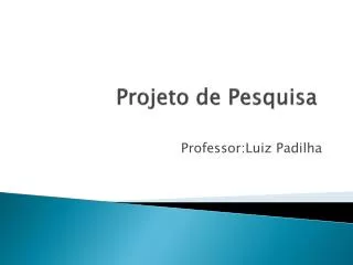 projeto de pesquisa