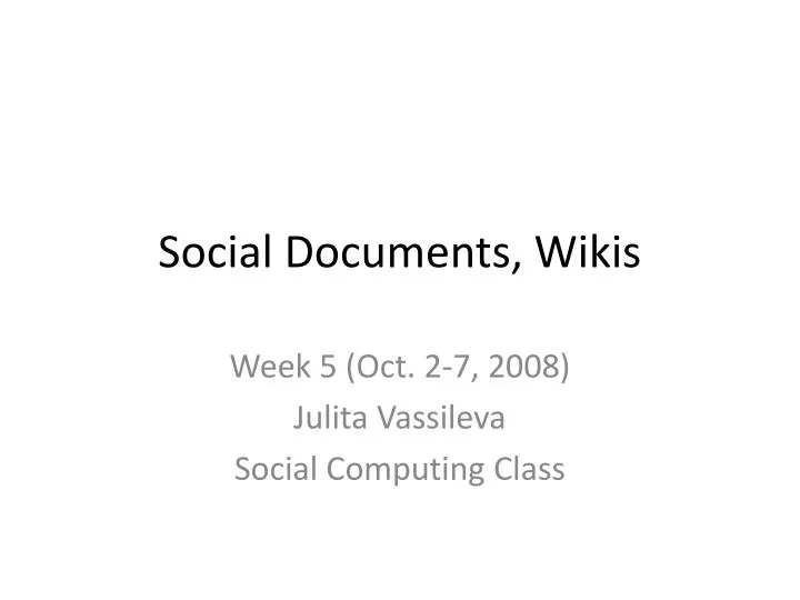 social documents wikis