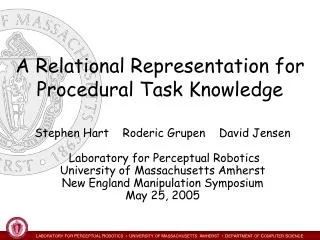 A Relational Representation for Procedural Task Knowledge