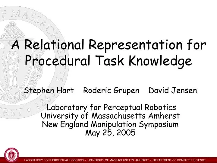 a relational representation for procedural task knowledge