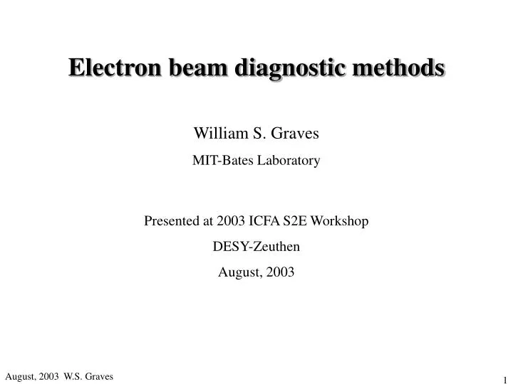 electron beam diagnostic methods