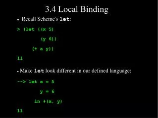 3.4 Local Binding