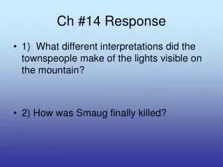 Ch #14 Response