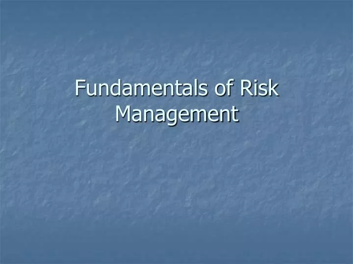 fundamentals of risk management