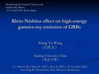 Klein-Nishina effect on high-energy gamma-ray emission of GRBs