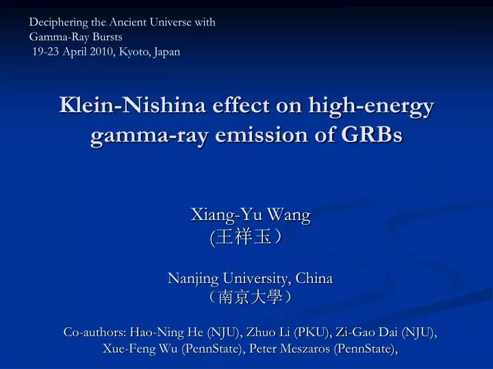 klein nishina effect on high energy gamma ray emission of grbs