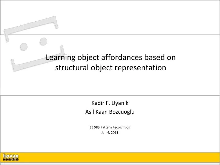 learning object affordances based on structural object representation