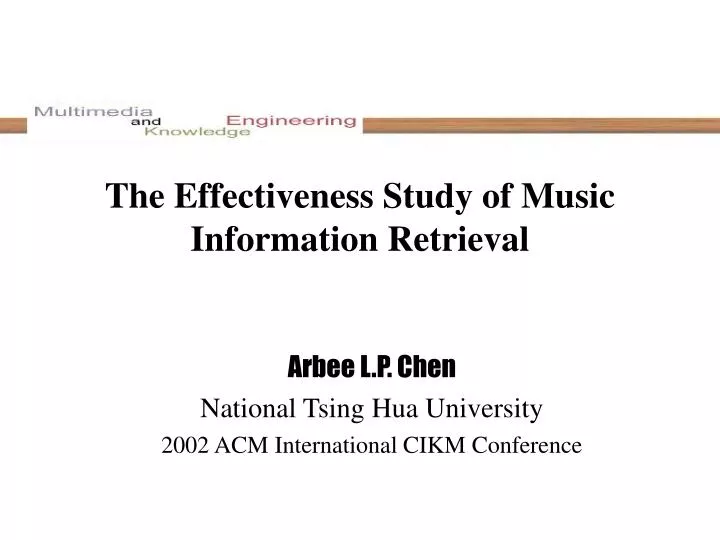 the effectiveness study of music information retrieval