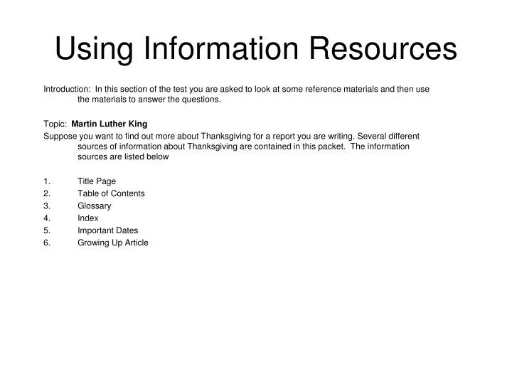 using information resources