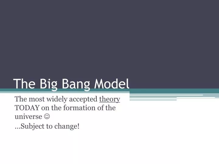 the big bang model