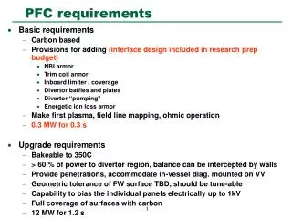 PFC requirements