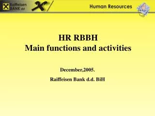 HR RBBH Main functions and activities