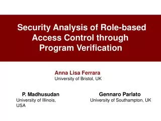 Security Analysis of Role-based Access Control through
