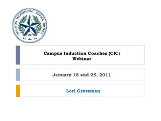 Campus Induction Coaches (CIC) Webinar