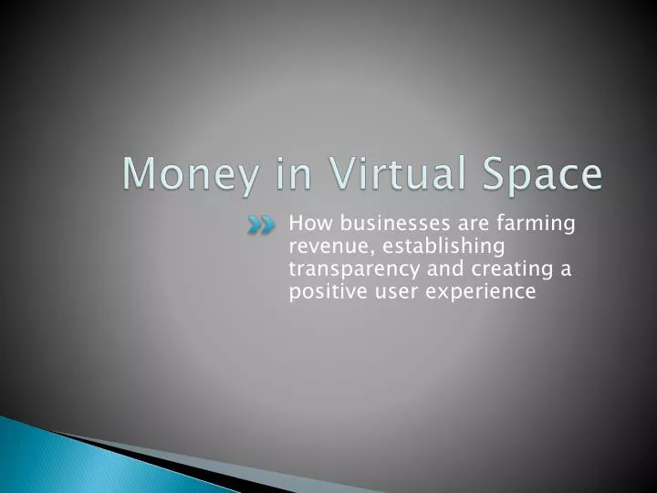 money in virtual space