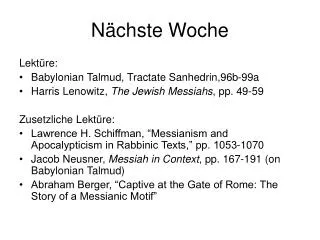 n chste woche