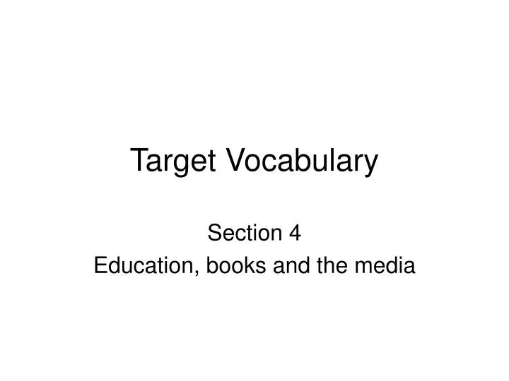 target vocabulary