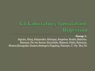 GI Laboratory Simulation: Digestion