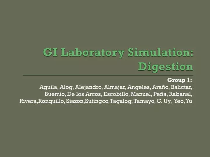 gi laboratory simulation digestion