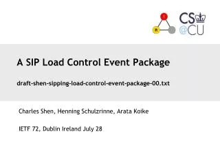 A SIP Load Control Event Package draft-shen-sipping-load-control-event-package-00.txt