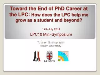 Toward the End of PhD Career at the LPC: How does the LPC help me grow as a student and beyond?