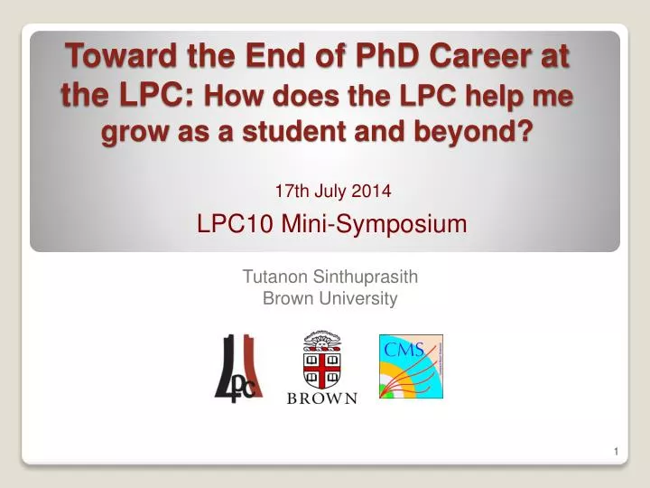 toward the end of phd career at the lpc how does the lpc help me grow as a student and beyond