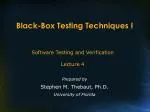 Black-Box Testing Techniques I