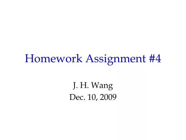 homework assignment 4