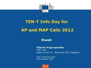 TEN-T Info Day for AP and MAP Calls 2012