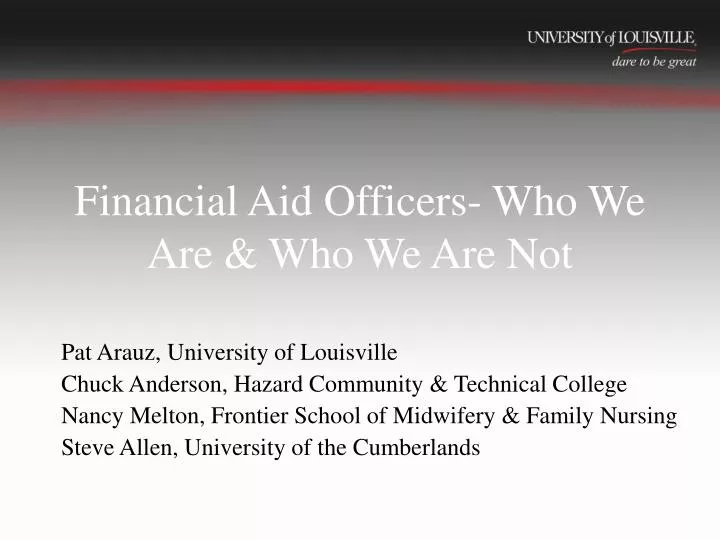 financial aid officers who we are who we are not