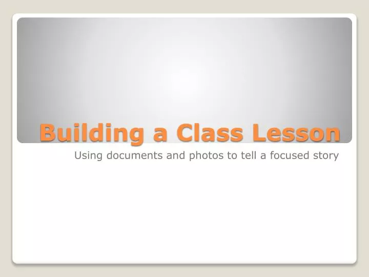 building a class lesson