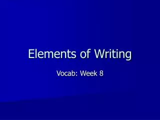 Elements of Writing