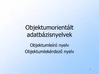 objektumorient lt adatb zisnyelvek