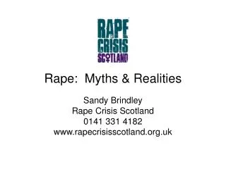 Rape: Myths &amp; Realities