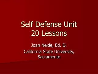 Self Defense Unit 20 Lessons