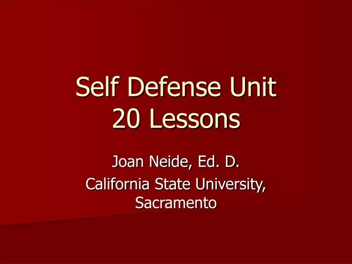 self defense unit 20 lessons