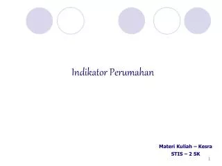 indikator perumahan