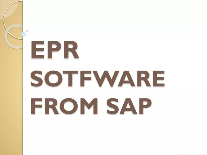 epr sotfware from sap