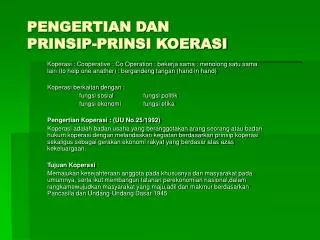 pengertian dan prinsip prinsi koerasi