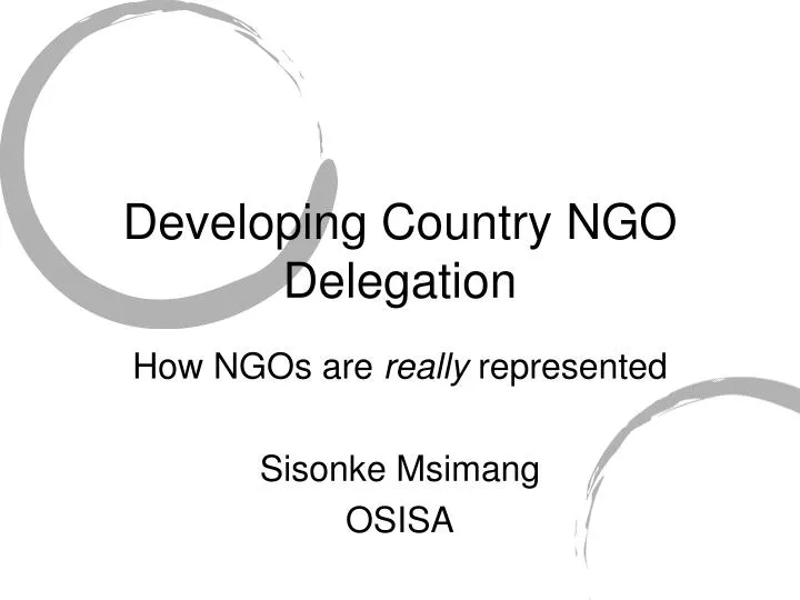 developing country ngo delegation