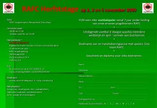 rafc herfststage op 2 3 en 5 november 2009