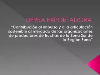 sierra exportadora