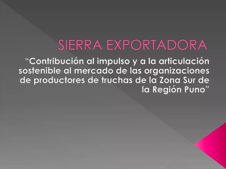 sierra exportadora