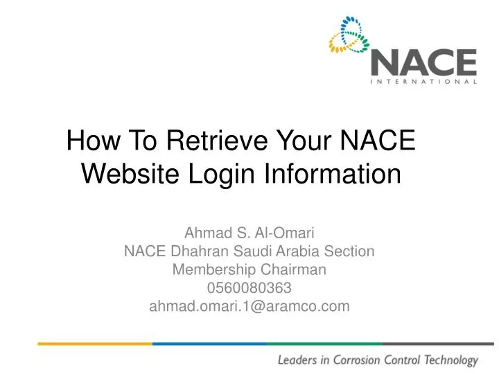 how to retrieve your nace website login information