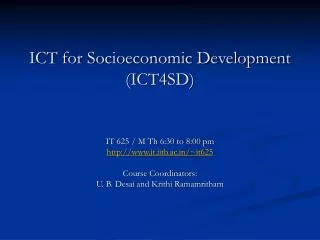 ICT for Socioeconomic Development (ICT4SD)