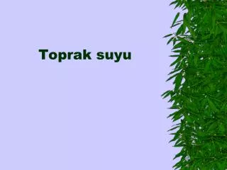 toprak suyu
