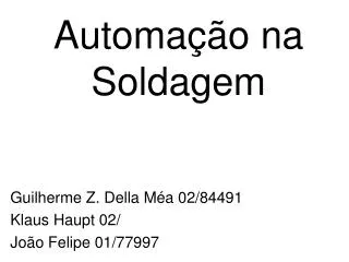 automa o na soldagem