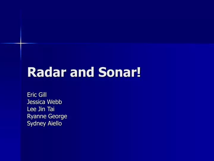 radar and sonar