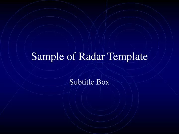 sample of radar template